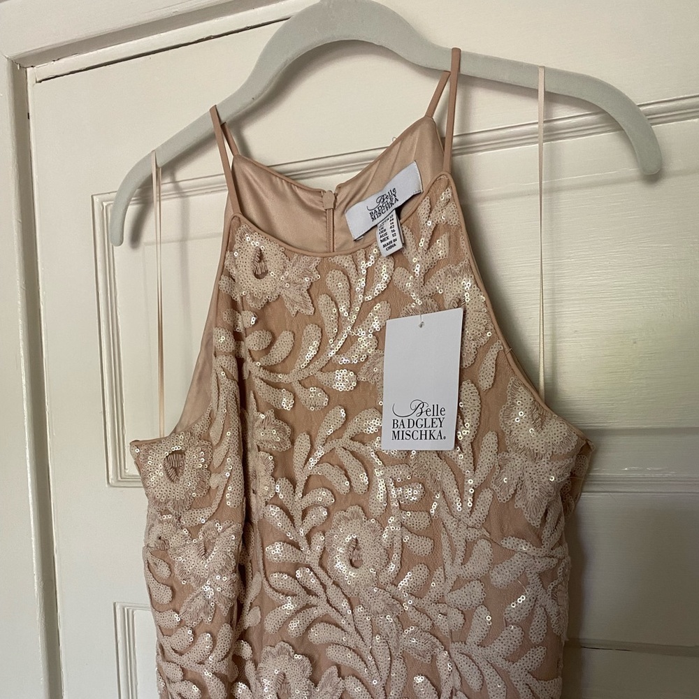 Creamy Gold Evening Gown by Belle Badgley Mischka